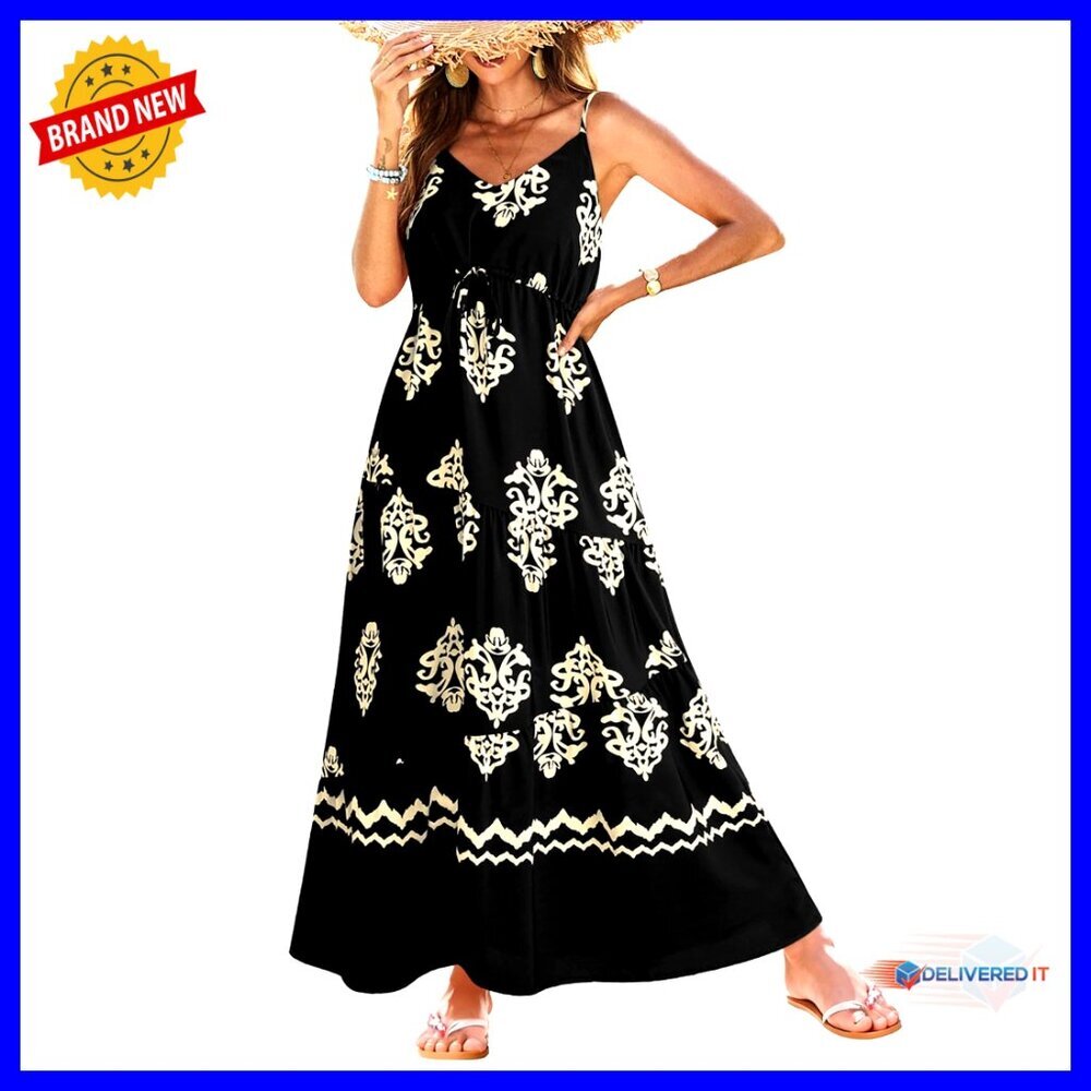 Sleeveless Tiered Maxi Dress Boho Chic Summer Wedding Guest Beach Dress